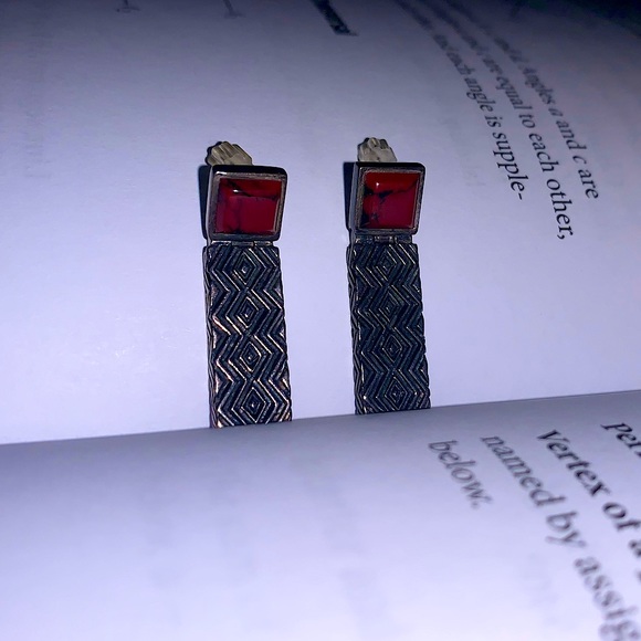 Sterling Silver (925) Jasper Earrings - Picture 3 of 5